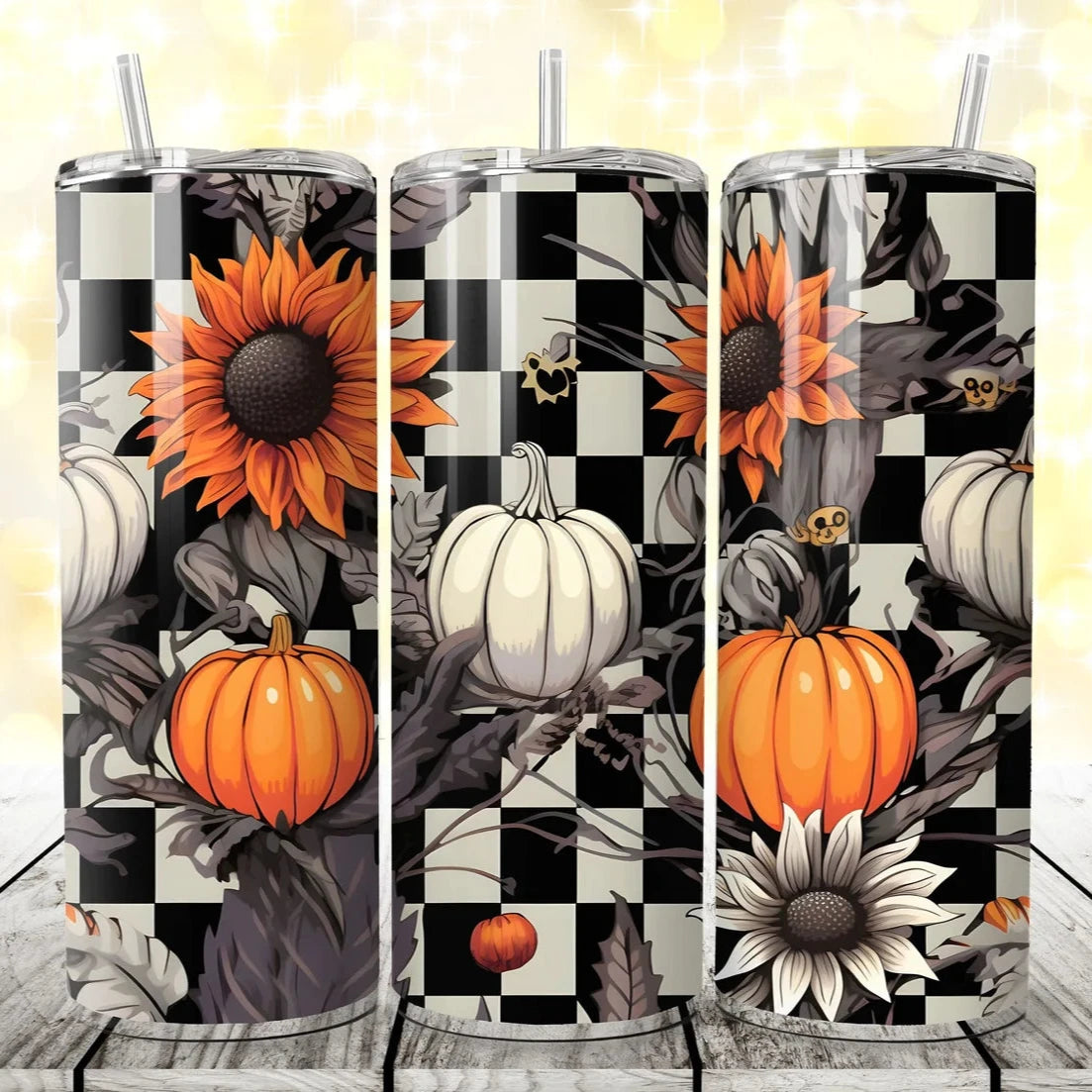 Checkered & Cozy - 20oz Stainless Steel Tumbler