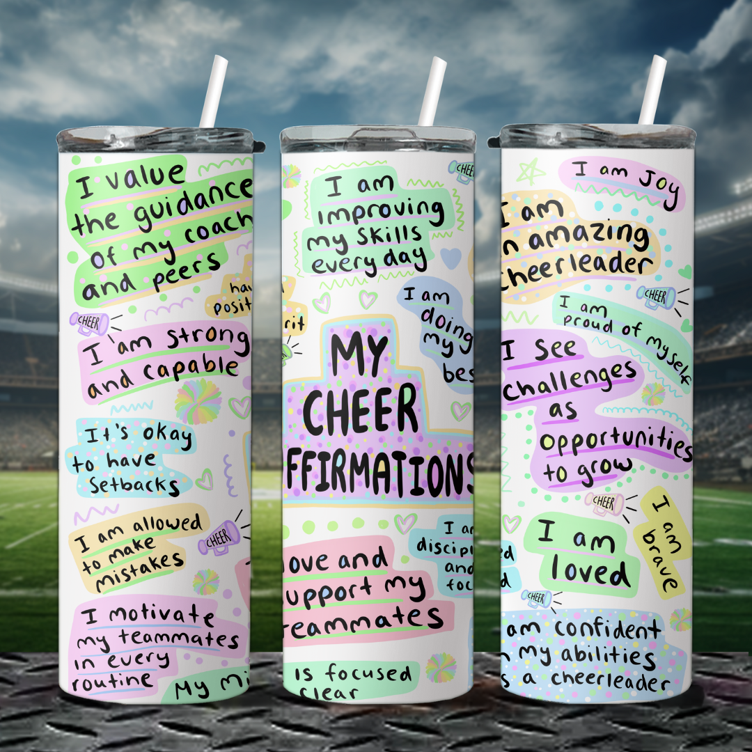 Cheer Affirmations - 20oz Stainless Steel Tumbler