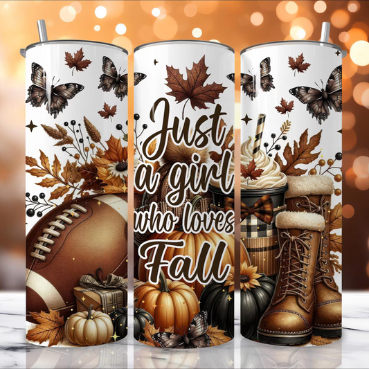 August 2025 - Just a Girl Who Loves Fall - 20oz Stainless Steel Tumbler