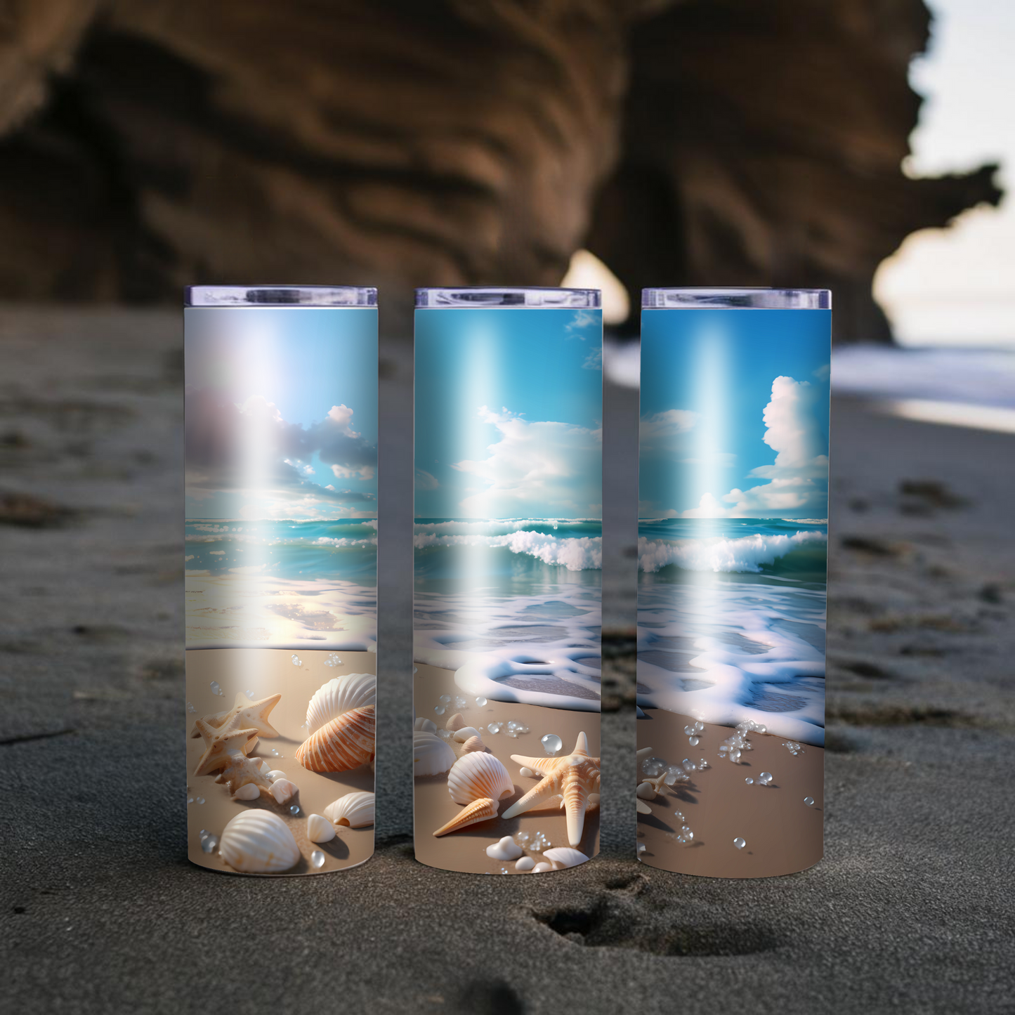 Summer Seashells - 20oz Stainless Steel Tumbler