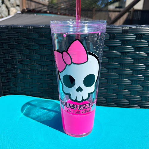 The VP - The Tipsy Tumbler Co 24oz Signature Acrylic Snow Globe Tumbler