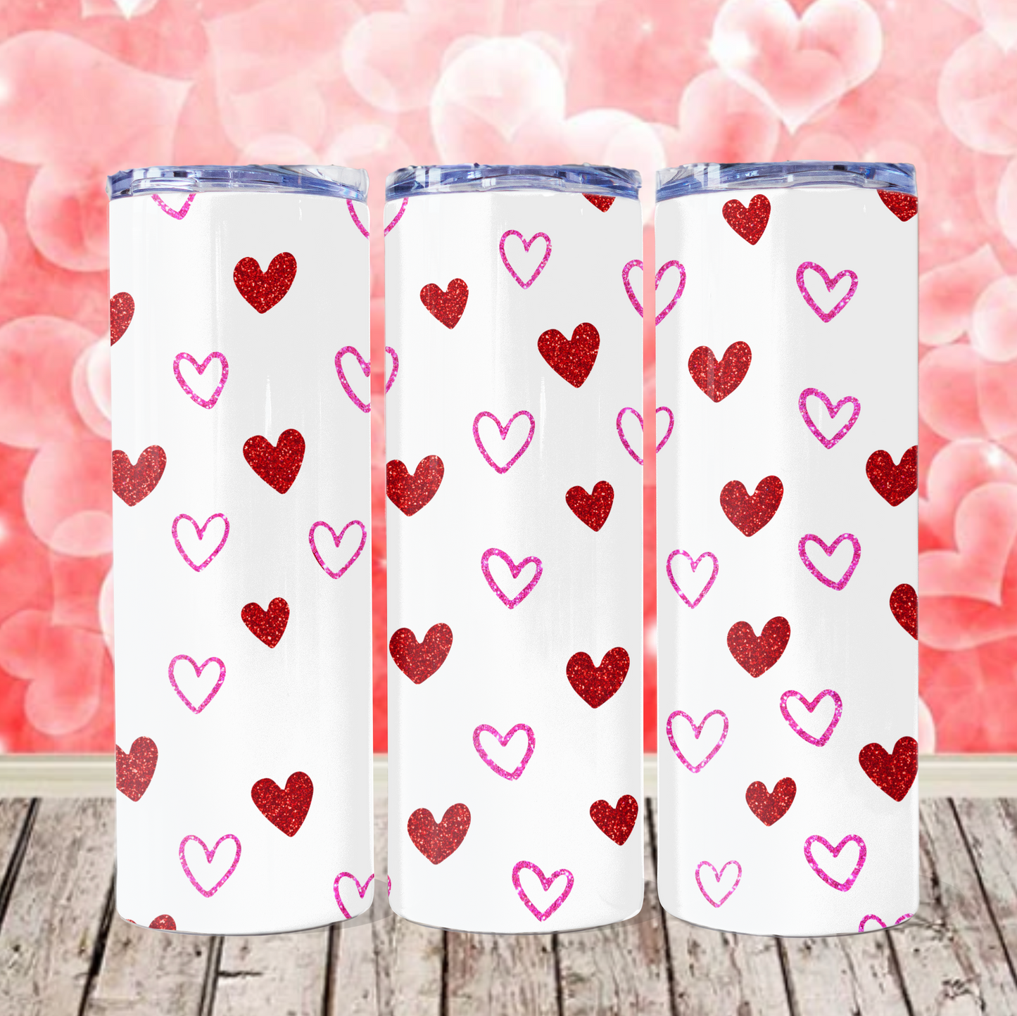 Glitter Hearts- 20oz Tumbler