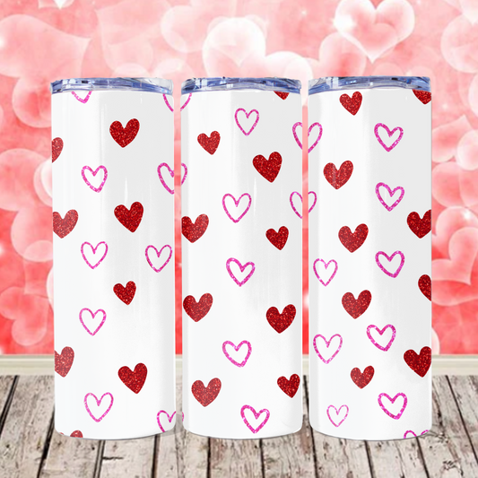 Glitter Hearts- 20oz Tumbler