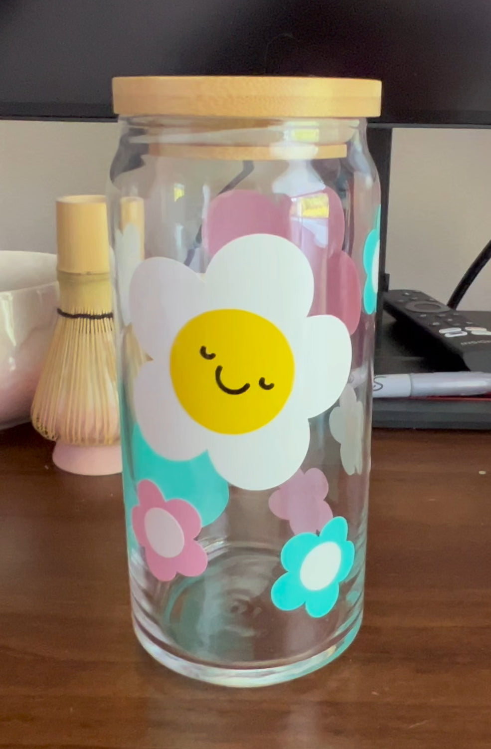 Petal Pop Kawaii Flowers - 20oz Glass Tumbler