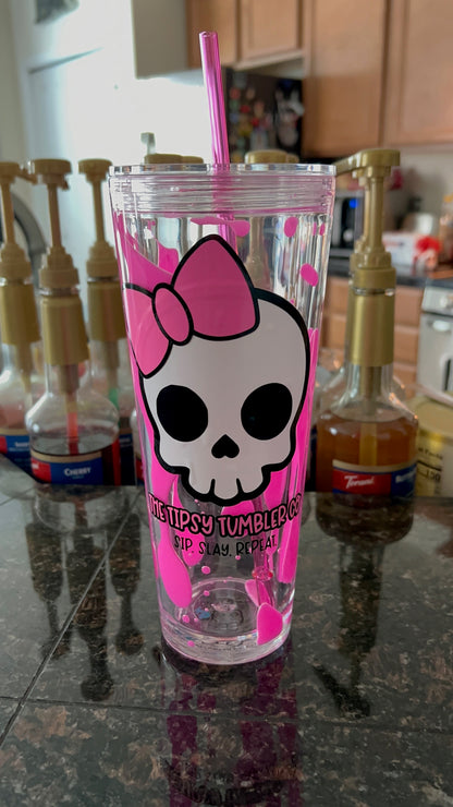 The VP - The Tipsy Tumbler Co 24oz Signature Acrylic Snow Globe Tumbler