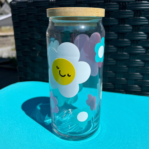 Petal Pop Kawaii Flowers - 20oz Glass Tumbler