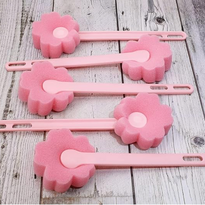 Pink Flower Sponge Wands