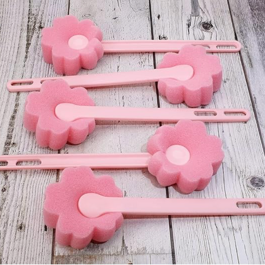 Pink Flower Sponge Wands