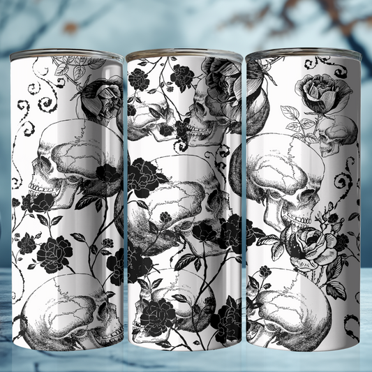 Skulls and Flowers - 20oz Stainless Steel Tumbler
