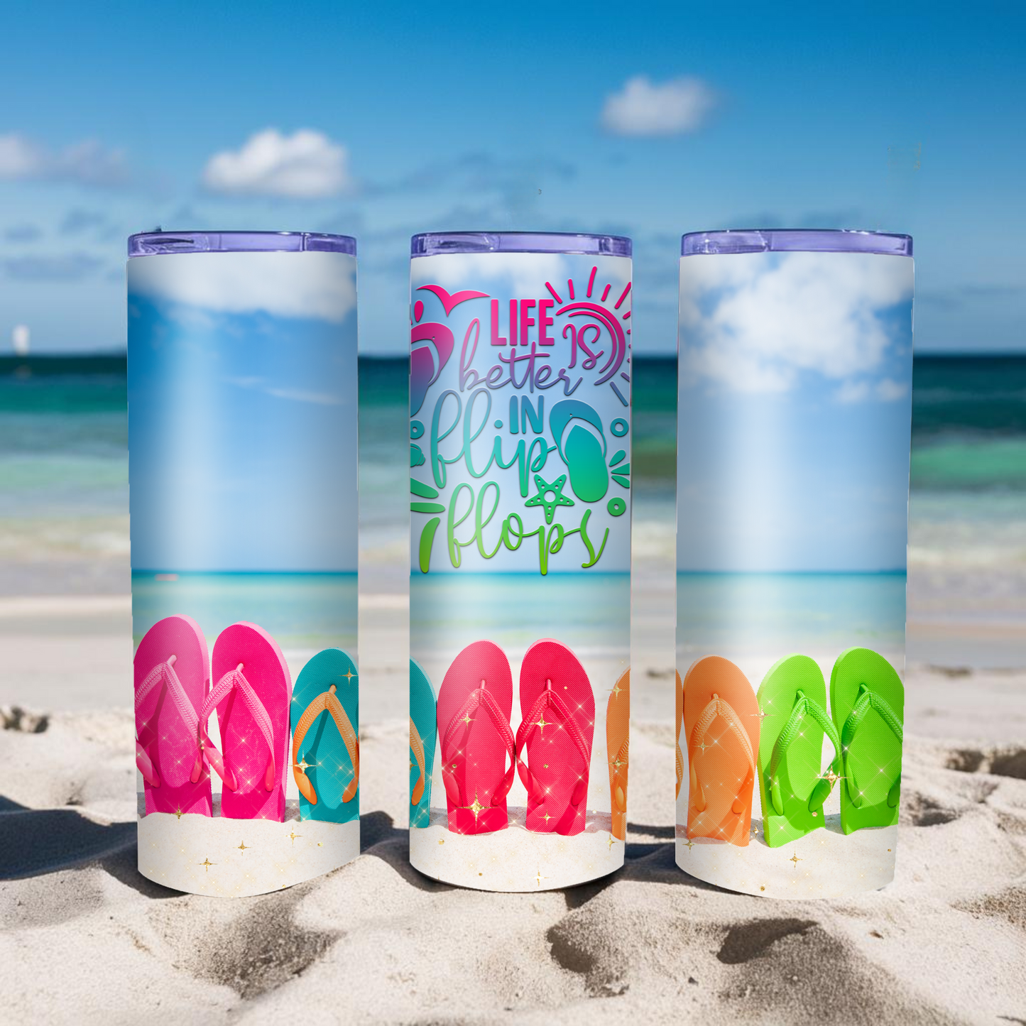 Summer is Better in Flip Flops - 20oz Stainless Steel Tumbler