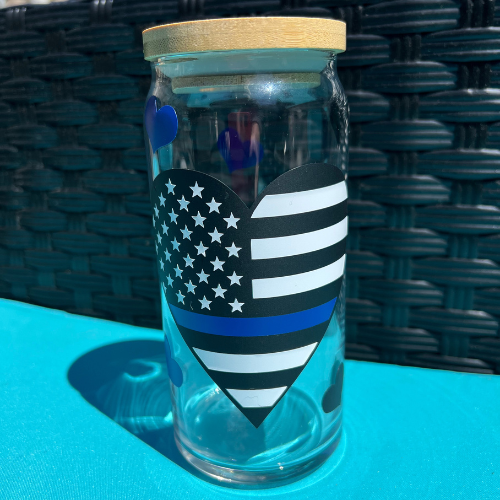 Thin Blue Line - 20oz Glass Tumbler