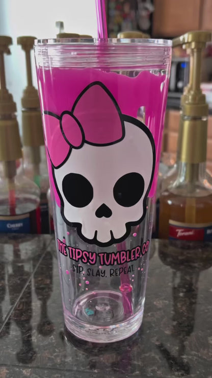 The VP - The Tipsy Tumbler Co 24oz Signature Acrylic Snow Globe Tumbler