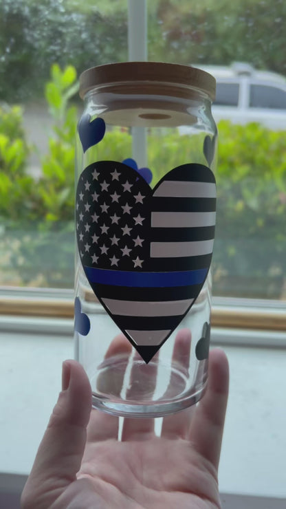 Thin Blue Line - 20oz Glass Tumbler